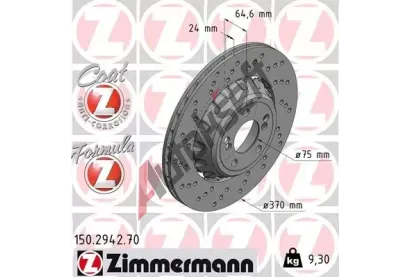 ZIMMERMANN Brzdov kotou FORMULA Z COAT Z - 370 mm ZIM 150.2942.70, 150.2942.70