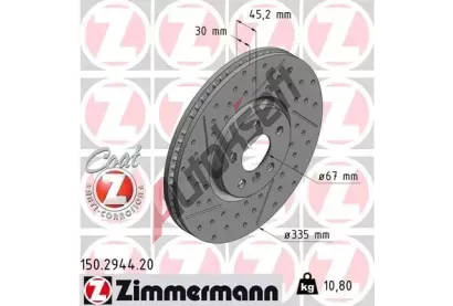 ZIMMERMANN Brzdov kotou COAT Z - 335 mm ZIM 150.2944.20, 150.2944.20