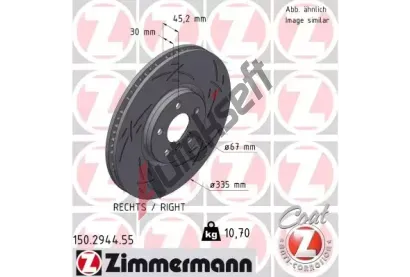 ZIMMERMANN Brzdov kotou BLACK Z 335 mm ZIM 150.2944.55, 150.2944.55