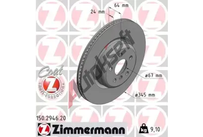 ZIMMERMANN Brzdov kotou COAT Z - 345 mm ZIM 150.2946.20, 150.2946.20