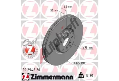 ZIMMERMANN Brzdov kotou COAT Z - 395 mm ZIM 150.2948.20, 150.2948.20