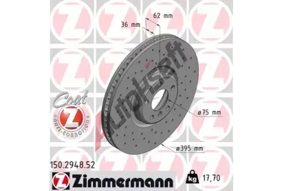 ZIMMERMANN Brzdov kotou SPORT COAT Z - 395 mm ZIM 150.2948.52, 150.2948.52