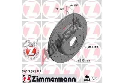 ZIMMERMANN Brzdov kotou SPORT COAT Z - 330 mm ZIM 150.2952.52, 150.2952.52