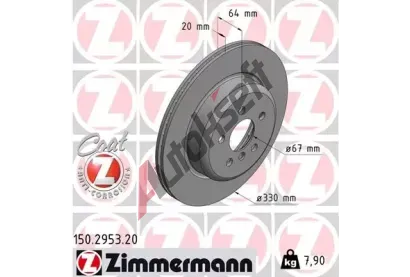ZIMMERMANN Brzdov kotou COAT Z - 330 mm ZIM 150.2953.20, 150.2953.20