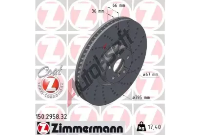 ZIMMERMANN Brzdový kotouč FORMULA F - 395 mm ZIM 150.2958.32, 150.2958.32 ZIMMERMANN Brzdový kotouč FORMULA F - 395 mm ZIM 150.2958.32, 150.2958.32