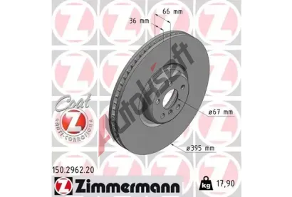 ZIMMERMANN Brzdov kotou COAT Z - 395 mm ZIM 150.2962.20, 150.2962.20