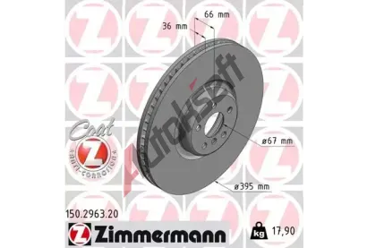 ZIMMERMANN Brzdov kotou COAT Z - 395 mm ZIM 150.2963.20, 150.2963.20