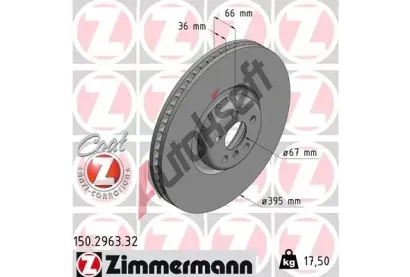 ZIMMERMANN Brzdov kotou FORMULA F COAT Z - 395 mm ZIM 150.2963.32, 150.2963.32