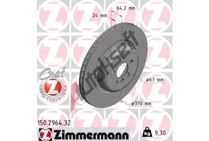ZIMMERMANN Brzdov kotou FORMULA F COAT Z - 370 mm ZIM 150.2964.32, 150.2964.32