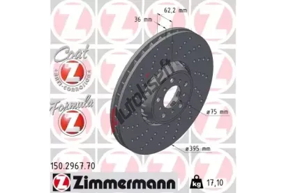 ZIMMERMANN Brzdový kotouč FORMULA Z - 395 mm ZIM 150.2967.70, 150.2967.70 ZIMMERMANN Brzdový kotouč FORMULA Z - 395 mm ZIM 150.2967.70, 150.2967.70