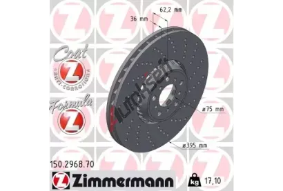 ZIMMERMANN Brzdový kotouč FORMULA Z - 395 mm ZIM 150.2968.70, 150.2968.70 ZIMMERMANN Brzdový kotouč FORMULA Z - 395 mm ZIM 150.2968.70, 150.2968.70