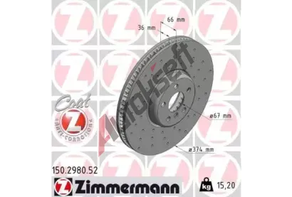 ZIMMERMANN Brzdov kotou SPORT COAT Z - 374 mm ZIM 150.2980.52, 150.2980.52