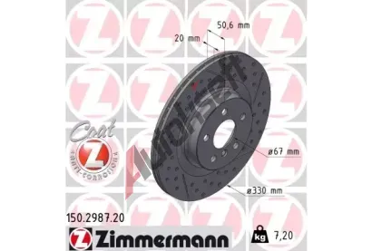 ZIMMERMANN Brzdov kotou COAT Z - 330 mm ZIM 150.2987.20, 150.2987.20