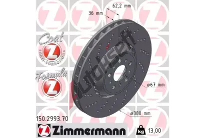 ZIMMERMANN Brzdov kotou FORMULA Z - 380 mm ZIM 150.2993.70, 150.2993.70