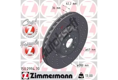 ZIMMERMANN Brzdov kotou FORMULA Z - 380 mm ZIM 150.2994.70, 150.2994.70