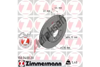 ZIMMERMANN Brzdov kotou COAT Z - 276 mm ZIM 150.3400.20, 150.3400.20