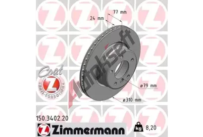 ZIMMERMANN Brzdov kotou COAT Z - 310 mm ZIM 150.3402.20, 150.3402.20