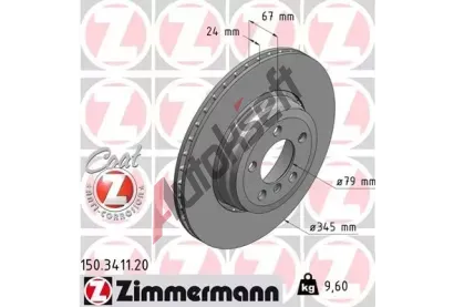 ZIMMERMANN Brzdov kotou COAT Z - 345 mm ZIM 150.3411.20, 150.3411.20