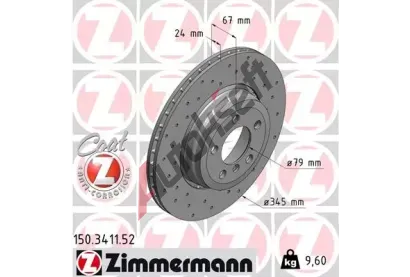 ZIMMERMANN Brzdov kotou drkovan SPORT COAT Z - 345 mm ZIM 150.3411.52, 150.3411.52