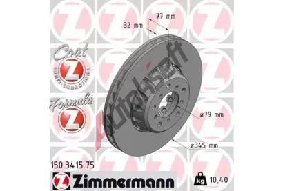 ZIMMERMANN Brzdov kotou FORMULA Z - 345 mm ZIM 150.3415.75, 150.3415.75