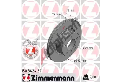 ZIMMERMANN Brzdov kotou COAT Z - 292 mm ZIM 150.3424.20, 150.3424.20