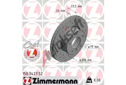 ZIMMERMANN Brzdov kotou drkovan SPORT COAT Z - 300 mm ZIM 150.3427.52, 150.3427.52