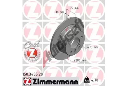 ZIMMERMANN Brzdov kotou COAT Z - 280 mm ZIM 150.3435.20, 150.3435.20