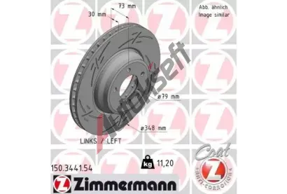 ZIMMERMANN Brzdový kotouč BLACK Z - 348 mm ZIM 150.3441.54, 150.3441.54 ZIMMERMANN Brzdový kotouč BLACK Z - 348 mm ZIM 150.3441.54, 150.3441.54