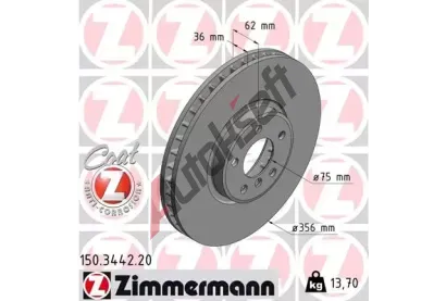 ZIMMERMANN Brzdov kotou COAT Z - 356 mm ZIM 150.3442.20, 150.3442.20