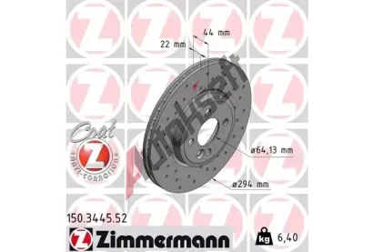 ZIMMERMANN Brzdov kotou drkovan SPORT COAT Z - 294 mm ZIM 150.3445.52, 150.3445.52