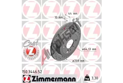 ZIMMERMANN Brzdov kotou drkovan SPORT COAT Z - 259 mm ZIM 150.3446.52, 150.3446.52