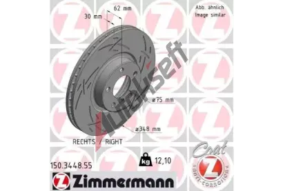 ZIMMERMANN Brzdový kotouč BLACK Z - 348 mm ZIM 150.3448.55, 150.3448.55  ZIMMERMANN Brzdový kotouč BLACK Z - 348 mm ZIM 150.3448.55, 150.3448.55