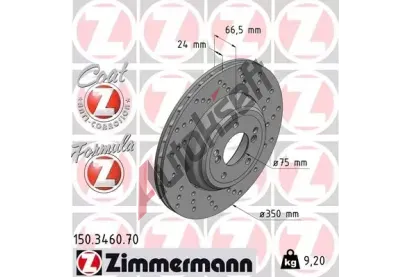ZIMMERMANN Brzdov� kotou� FORMULA Z - 350 mm ZIM 150.3460.70, 150.3460.70