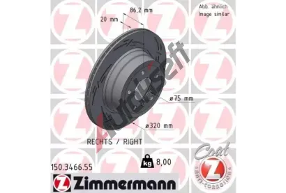 ZIMMERMANN Brzdov kotou BLACK Z - 320 mm ZIM 150.3466.55, 150.3466.55