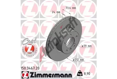 ZIMMERMANN Brzdov kotou COAT Z - 312 mm ZIM 150.3467.20, 150.3467.20
