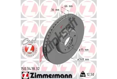 ZIMMERMANN Brzdový kotouč FORMULA F COAT Z - 348 mm ZIM 150.3478.32, 150.3478.32 ZIMMERMANN Brzdový kotouč FORMULA F COAT Z - 348 mm ZIM 150.3478.32, 150.3478.32
