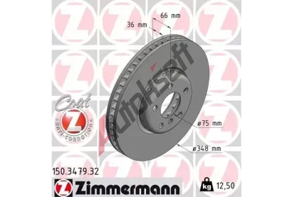 ZIMMERMANN Brzdový kotouč FORMULA F COAT Z - 348 mm ZIM 150.3479.32, 150.3479.32 ZIMMERMANN Brzdový kotouč FORMULA F COAT Z - 348 mm ZIM 150.3479.32, 150.3479.32