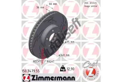 ZIMMERMANN Brzdov kotou BLACK Z - 348 mm ZIM 150.3479.55, 150.3479.55