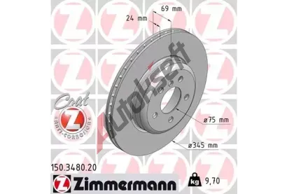 ZIMMERMANN Brzdov kotou COAT Z - 345 mm ZIM 150.3480.20, 150.3480.20