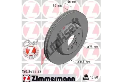 ZIMMERMANN Brzdový kotouč FORMULA F COAT Z - 348 mm ZIM 150.3483.32, 150.3483.32 ZIMMERMANN Brzdový kotouč FORMULA F COAT Z - 348 mm ZIM 150.3483.32, 150.3483.32