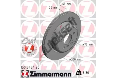 ZIMMERMANN Brzdov kotou COAT Z - 330 mm ZIM 150.3484.20, 150.3484.20