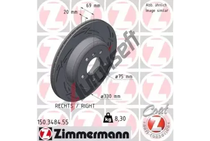 ZIMMERMANN Brzdov kotou BLACK Z - 330 mm ZIM 150.3484.55, 150.3484.55