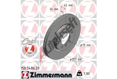 ZIMMERMANN Brzdov kotou COAT Z - 307 mm ZIM 150.3486.20, 150.3486.20