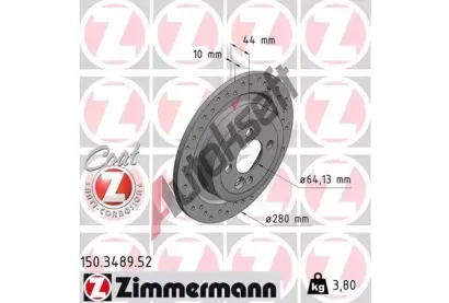ZIMMERMANN Brzdov kotou SPORT COAT Z - 280 mm ZIM 150.3489.52, 150.3489.52