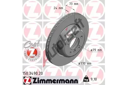 ZIMMERMANN Brzdov kotou COAT Z - 330 mm ZIM 150.3490.20, 150.3490.20