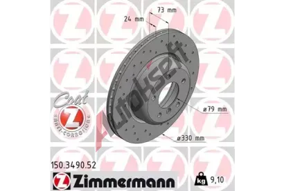 ZIMMERMANN Brzdov kotou SPORT COAT Z - 330 mm ZIM 150.3490.52, 150.3490.52