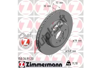 ZIMMERMANN Brzdov kotou COAT Z - 348 mm ZIM 150.3491.20, 150.3491.20