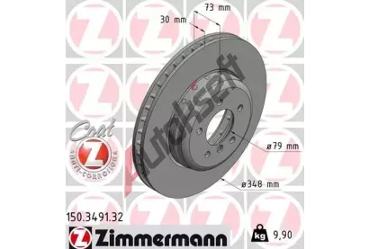 ZIMMERMANN Brzdov kotou FORMULA F COAT Z - 348 mm ZIM 150.3491.32, 150.3491.32