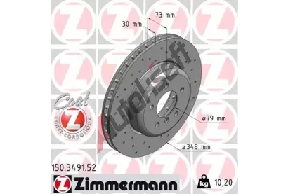 ZIMMERMANN Brzdov kotou SPORT COAT Z - 348 mm ZIM 150.3491.52, 150.3491.52