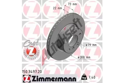 ZIMMERMANN Brzdový kotouč COAT Z - 300 mm ZIM 150.3497.20, 150.3497.20 ZIMMERMANN Brzdový kotouč COAT Z - 300 mm ZIM 150.3497.20, 150.3497.20